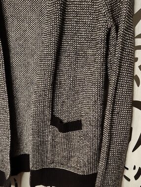 LOFT Black and White Marled Cardigan Sweater